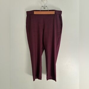 J. Jill Deep Purple Linen Stretch‎ Cropped Pants Medium Petite